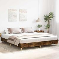 Bedframe zonder matras 200x200 cm spaanplaat gerookt eiken - thumbnail