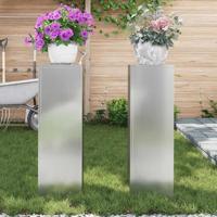 Plantenstandaard 2 pcs Zilver 24 x 24 x 75 cm - thumbnail