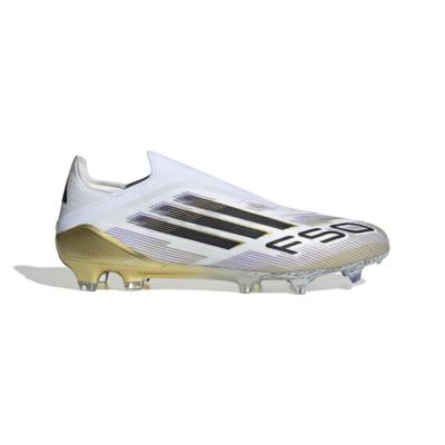 adidas F50 Elite Veterloze Gras Voetbalschoenen (FG) Wit Zwart Goud adidas F50 Elite Veterloze Gras Voetbalschoenen (FG) Wit Zwart Goud