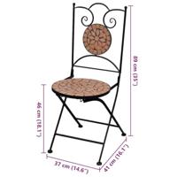 VidaXL Opklapbare stoelen, 2 stuks, keramiek, terracotta - thumbnail