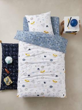 Set met dekbedovertrek + kussensloop voor kinderbed COSMOS Basics blauw/meerkleurig