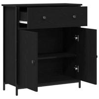 Dressoir met lade Zwart Eiken 70 x 30 x 80 cm Bewerkt hout - thumbnail
