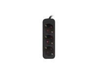 Strip 3 Tomas Schuko Lanberg 2500 W 1,5 m Zwart - thumbnail