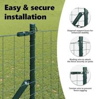 VidaXL Hek met paal groen 1,6 x 10 m staal en pvc - thumbnail