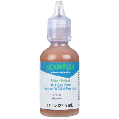 Scribbles • 3d textielverf glanzend 29,5ml bruin