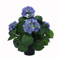 Hortensia deluxe kunstplant 45cm - blauw - thumbnail