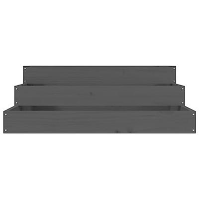 VidaXL Plantenbak 78x78x27 cm massief grenenhout grijs