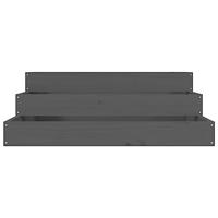 Plantenbak 78x78x27 cm massief grenenhout grijs - thumbnail