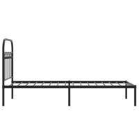 Bedframe met hoofdbord metaal zwart 80x200 cm - thumbnail