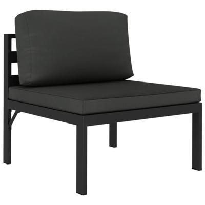11-delige Loungeset met kussens aluminium antracietkleurig - thumbnail