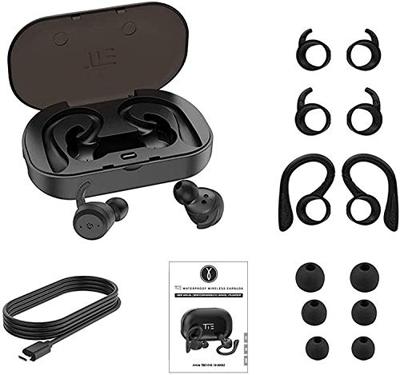 Tie Studio TBE1018 In Ear oordopjes Bluetooth Zwart Waterbestendig, Oorbeugel Sport