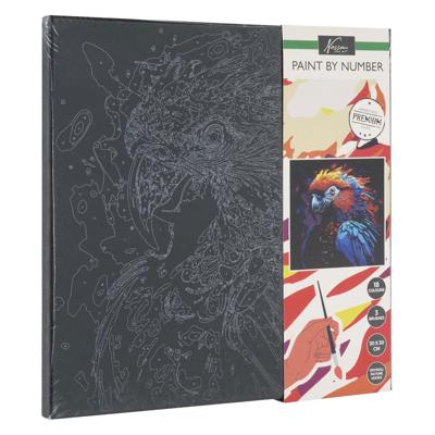 Creative Craft Group Schilderen op nummer black papegaai, 30x30cm