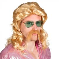 Pruik Barry met snor - thumbnail
