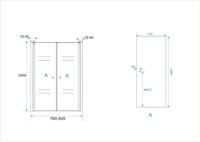 Lagos pendeldeur in nis 800 x 2000 x 6 mm nano helder glas/chroom - thumbnail