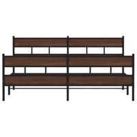 Bedframe zonder matras metaal bruin eikenkleur 180x200 cm - thumbnail