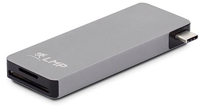 LMP USB-C Basic Hub 6 poort, 3X USB 3.0 (1x 1.5A output), SD/MicroSD, USB-C (PD), aluminium, Space Grey