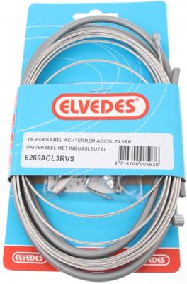 Elvedes Trommelrem kabelkit 1700mm / 2250mm rvs - zilver (op kaart)