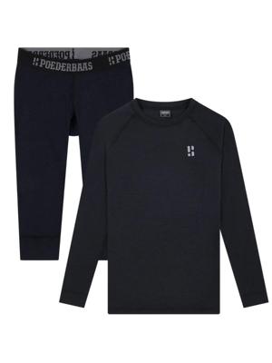 Poederbaas Thermoset Merinowol Dames - Thermoshirt + Thermolegging 3/4 - Zwart-M Poederbaas Thermoset Merinowol Dames - Thermoshirt + Thermolegging 3/4 - Zwart-M