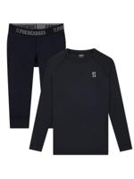 Poederbaas Thermoset Merinowol Dames - Thermoshirt + Thermolegging 3/4 - Zwart-M - thumbnail