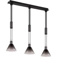 Moderne LED Hanglamp - 3-lichts - Mat Zwart - E27 Fitting - Metaal & Glas - thumbnail