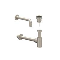IVY Fonteinset - wand model - inkortbaar - always open plug - Geborsteld nickel PVD 6901433 - thumbnail