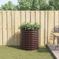 Verhoogde plantenbak Bruin 80 x 80 x 81 cm Staal - thumbnail