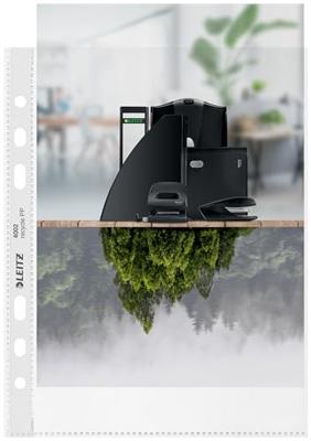 Leitz Recycle geperforeerde showtas, ft A5, 100 micron, gekorreld, doos van 25 stuks