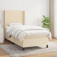 Boxspring met matras stof crèmekleurig 90x190 cm - thumbnail