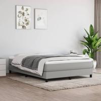 Boxspring met matras stof lichtgrijs 140x190 cm - thumbnail