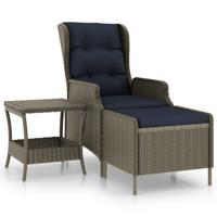 2-delige Loungeset met kussens poly rattan bruin - thumbnail