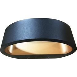 Wandlamp Artdelight Sharp 1 Lichts LED 2700K Dimbaar Zwart/Koper