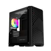 ATX Semi-toren doos KEEP OUT XC-220 ARGB 4FANS Zwart - thumbnail