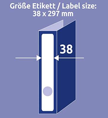 Avery-Zweckform Ordneretiketten L4758-10 38 x 297 mm Papier Wit Permanent hechtend 50 stuk(s) - thumbnail