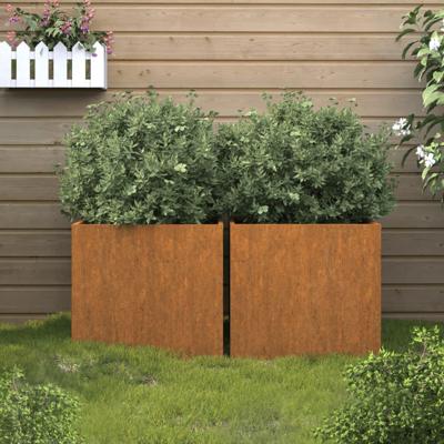 VidaXL Plantenbakken 2 st 32x30x29 cm cortenstaal