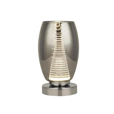 Searchlight Modern tafellampjeCyclone chroom met smoke glas - EU97293-1SM