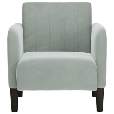 Fauteuil met armleuningen 54 cm fluweel lichtgrijs