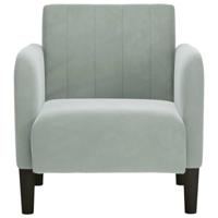 Fauteuil met armleuningen 54 cm fluweel lichtgrijs - thumbnail