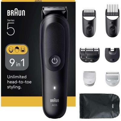 Braun Braun Series 5 All-In-One Style Kit AIO5 Baardtrimmer, Tondeuse, Bodygroomer Afspoelbaar Zwart