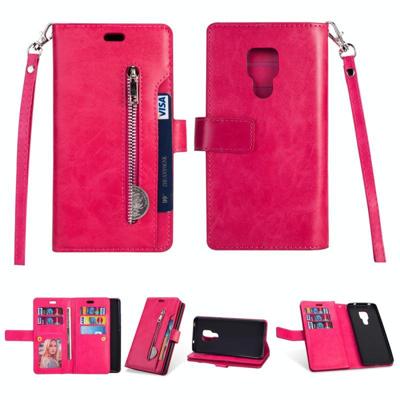 Voor Huawei Mate 20 Multifunctionele Rits Horizontale Flip Lederen Case met Holder & Wallet & 9 Card Slots & Lanyard(Rose Red) Voor Huawei Mate 20 Multifunctionele Rits Horizontale Flip Lederen Case met Holder & Wallet & 9 Card Slots & Lanyard(Rose Red)