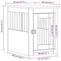 VidaXL Hondenbench 45x62x59 cm bewerkt hout grijs sonoma - thumbnail