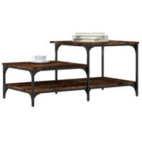 Salontafel 100x50,5x45 cm bewerkt hout gerookt eikenkleurig - thumbnail