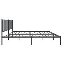 Bedframe met hoofdbord metaal zwart 193x203 cm - thumbnail