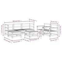 7-delige Loungeset massief grenenhout wit - thumbnail