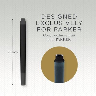 5 Inktpatronen Parker Quink zwart permanent