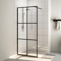 Inloopdouchewand 80x195 cm ESG-glas transparant en zwart - thumbnail