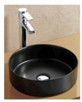 Royal Plaza Latona opzetwastafel 35,5x35,5x11,5cm zonder overloop mat zwart 21071 - thumbnail