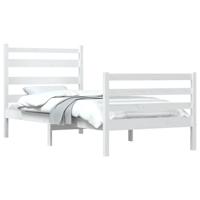 Bedframe massief grenenhout wit 100x200 cm - thumbnail