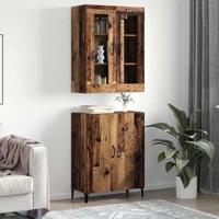 Hoge kast 2 pcs Oud hout Bewerkt hout - thumbnail