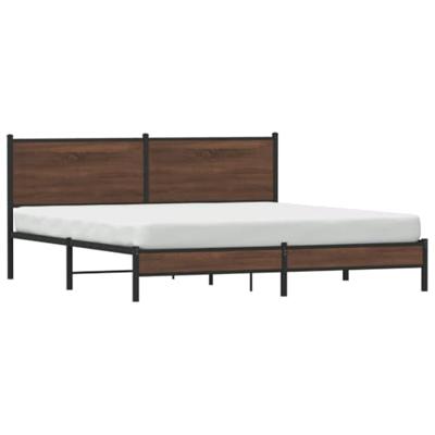 Bedframe zonder matras metaal bruin eikenkleur 180x200 cm