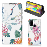 Samsung Galaxy M31 Hoesje maken Bird Flowers - thumbnail